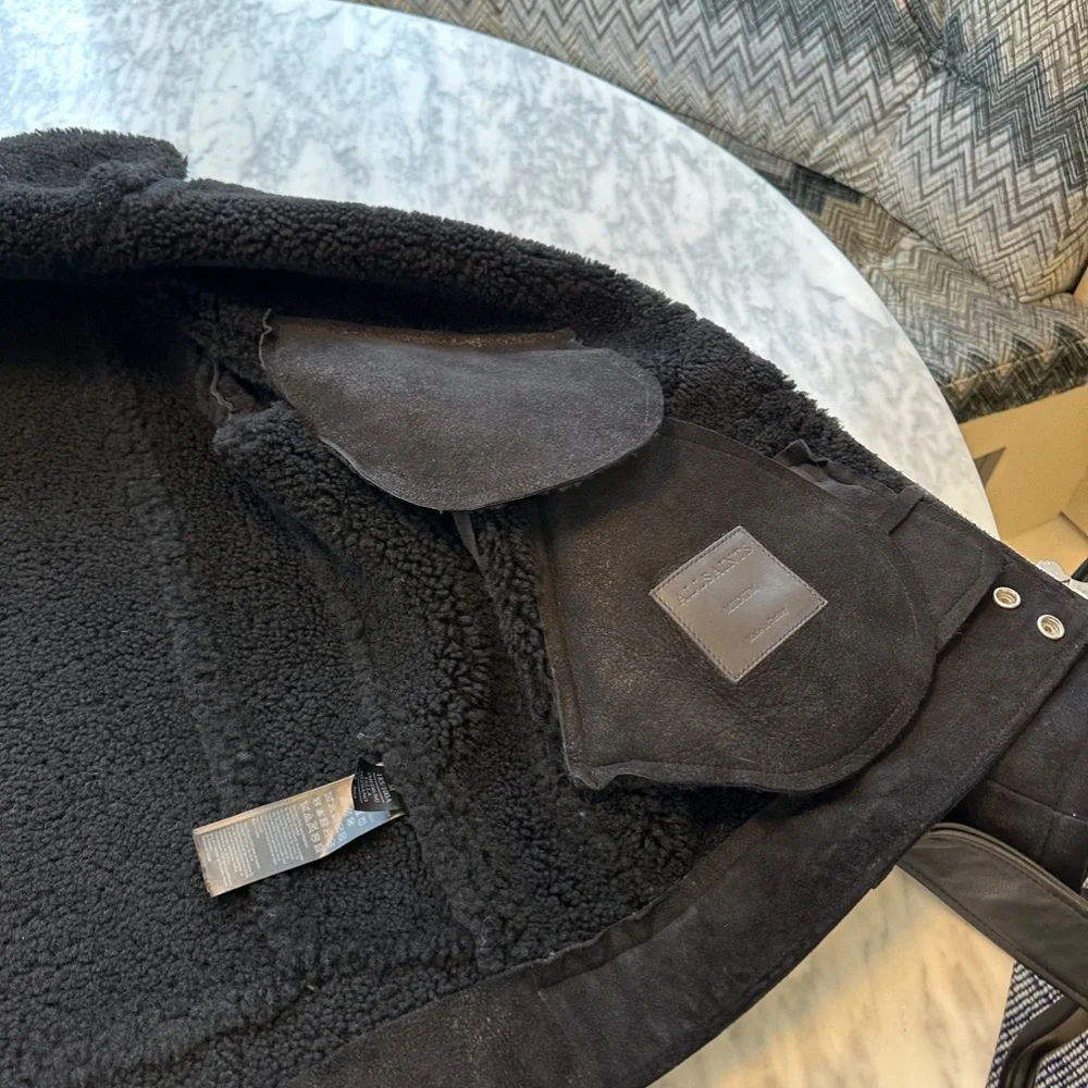 ALL SAINTS Shearling/Sheepskin Coat - Picture 8 of 10